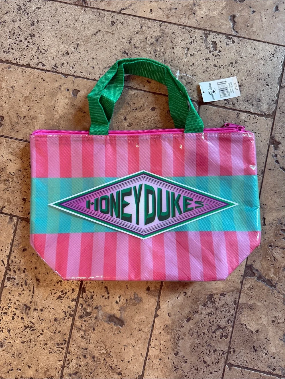 Harry Potter Honeydukes Pink & Teal Striped Insulated Bag - perfect lunchbox